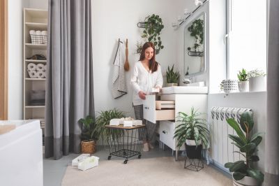 Bathroom with Custom Storage Solutions